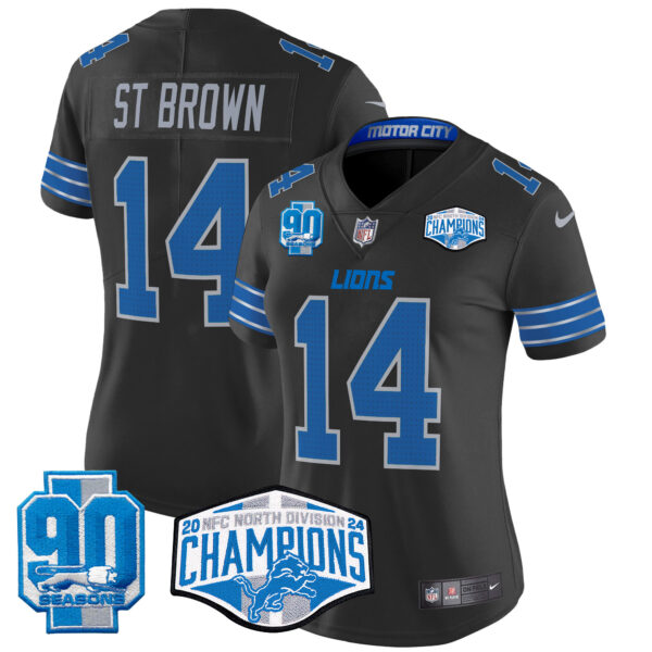 Women's Detroit Lions 2024 NFC North Division Champions Patch Vapor Limited Jersey - All Stitched - Image 11