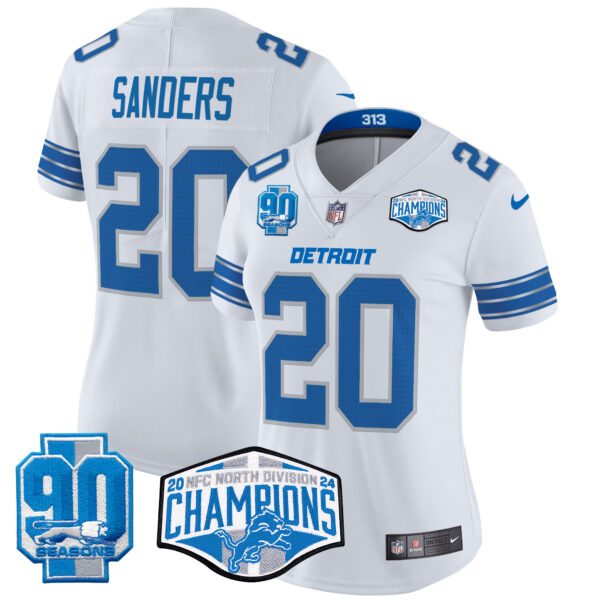 Women's Detroit Lions 2024 NFC North Division Champions Patch Vapor Limited Jersey - All Stitched - Image 29