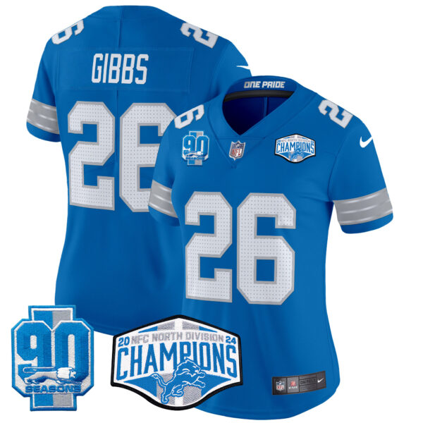 Women's Detroit Lions 2024 NFC North Division Champions Patch Vapor Limited Jersey - All Stitched - Image 39
