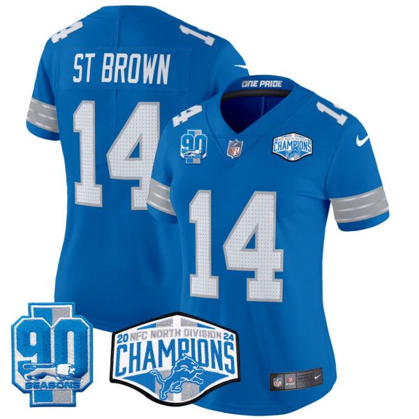 Women's Detroit Lions 2024 NFC North Division Champions Patch Vapor Limited Jersey - All Stitched - Image 35