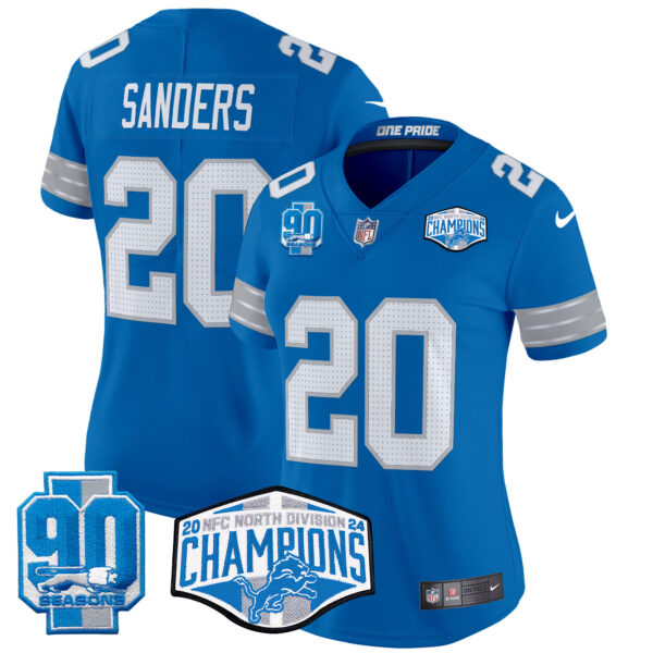 Women's Detroit Lions 2024 NFC North Division Champions Patch Vapor Limited Jersey - All Stitched - Image 37