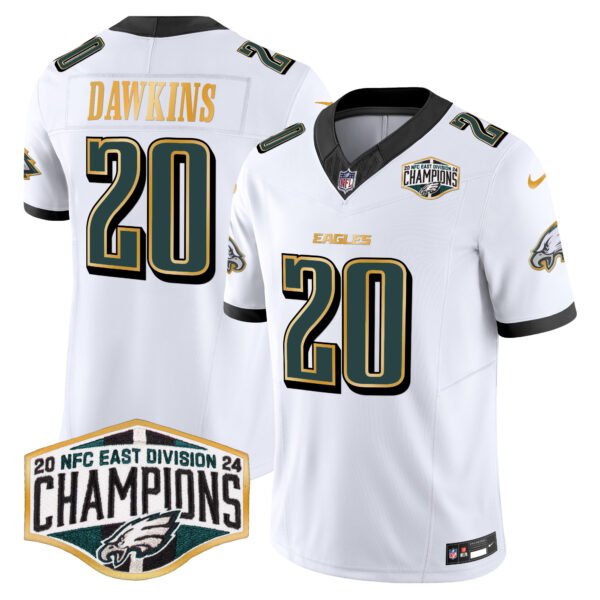 Men's Eagles 2024 NFC East Division Champions Gold Trim Vapor Limited Jersey - All Stitched - Image 17