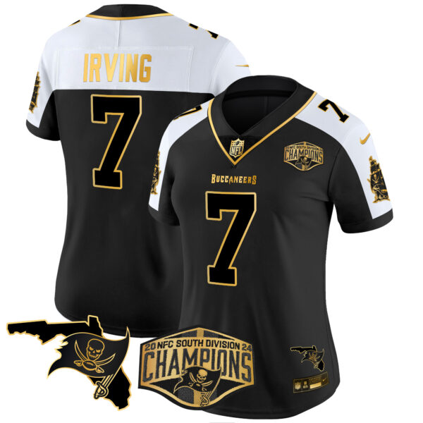 Women's Buccaneers 2024 NFC South Division Champions Patch Gold Vapor Limited Jersey - All Stitched - Image 2