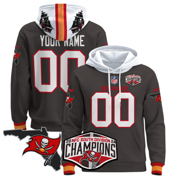 Buccaneers 2024 NFC South Division Champions Patch Custom Pullover Hoodie - All Stitched - Image 5