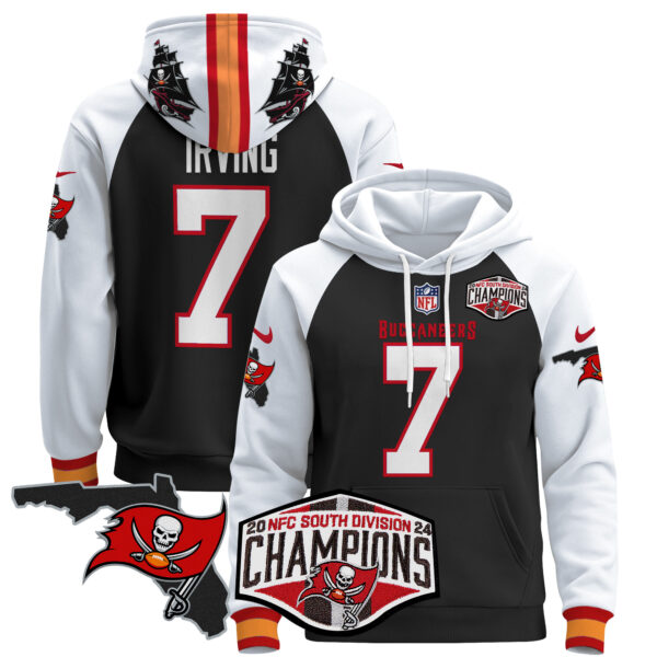 Men's Buccaneers 2024 NFC South Division Champions Patch Pullover Hoodie - All Stitched - Image 2