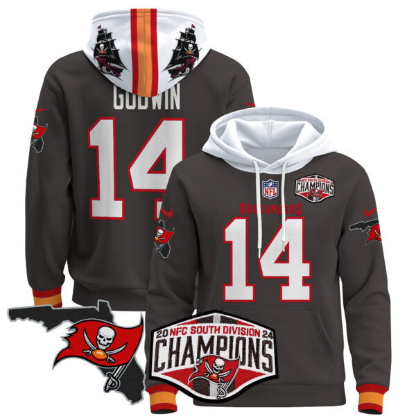 Men's Buccaneers 2024 NFC South Division Champions Patch Pullover Hoodie - All Stitched - Image 33