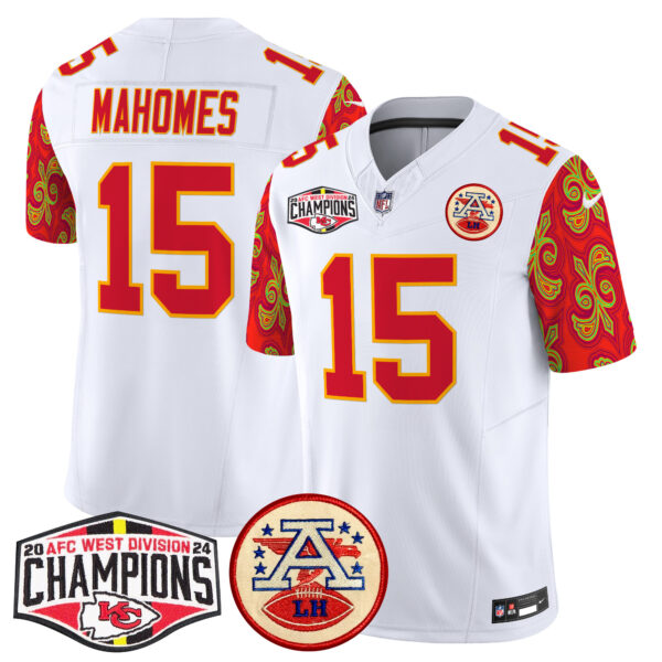 Men's Chiefs Super Bowl LIX Style 2024 AFC West Division Champions Patch Vapor Limited Jersey - All Stitched - Image 9