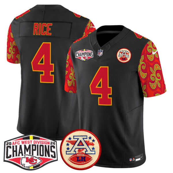 Men's Chiefs Super Bowl LIX Style 2024 AFC West Division Champions Patch Vapor Limited Jersey - All Stitched - Image 23