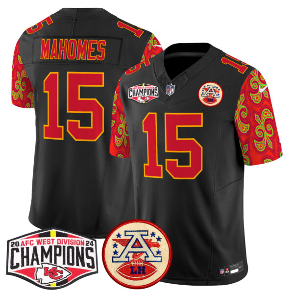Men's Chiefs Super Bowl LIX Style 2024 AFC West Division Champions Patch Vapor Limited Jersey - All Stitched - Image 17
