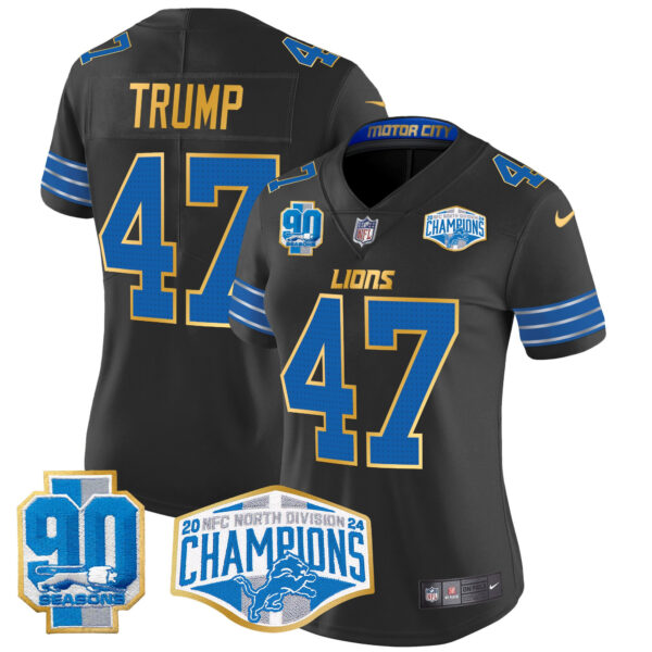 Women's Detroit Lions 2024 NFC North Division Champions Patch Gold Trim Vapor Limited Jersey - All Stitched - Image 16