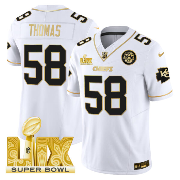 Men's Chiefs Super Bowl LIX Patch Gold Vapor Limited Jersey - All Stitched - Image 17
