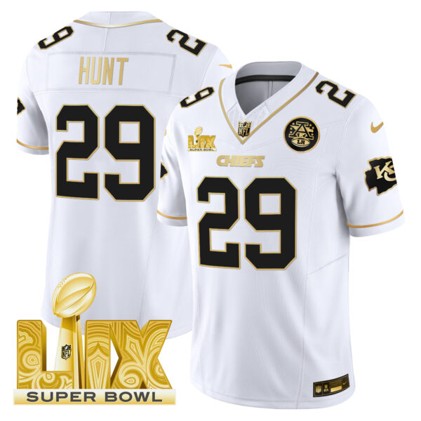 Men's Chiefs Super Bowl LIX Patch Gold Vapor Limited Jersey - All Stitched - Image 21