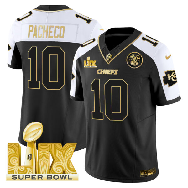 Men's Chiefs Super Bowl LIX Patch Gold Vapor Limited Jersey - All Stitched - Image 6