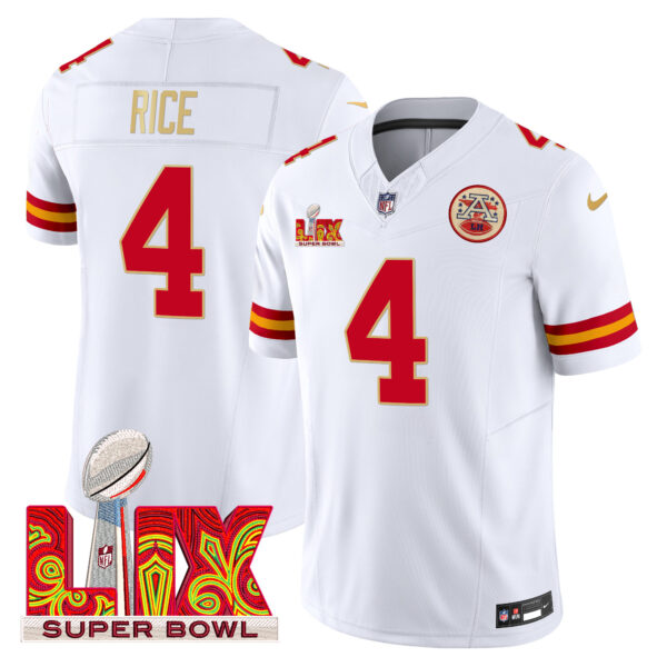 Men's Chiefs Super Bowl LIX Patch Gold Trim Vapor Limited Jersey - All Stitched - Image 46