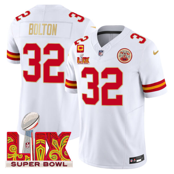 Men's Chiefs Super Bowl LIX Patch Gold Trim Vapor Limited Jersey - All Stitched - Image 45
