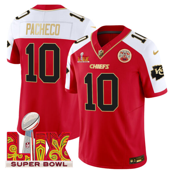 Men's Chiefs Super Bowl LIX Patch Gold Trim Vapor Limited Jersey - All Stitched - Image 14