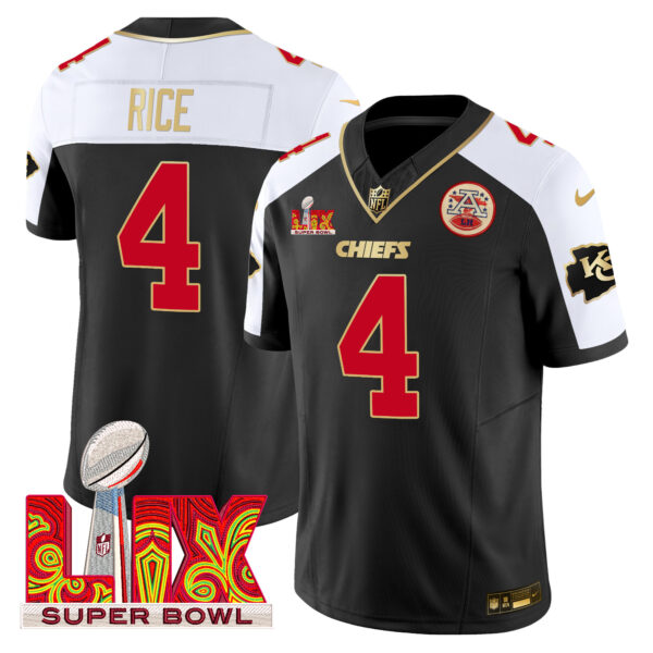Men's Chiefs Super Bowl LIX Patch Gold Trim Vapor Limited Jersey - All Stitched - Image 6