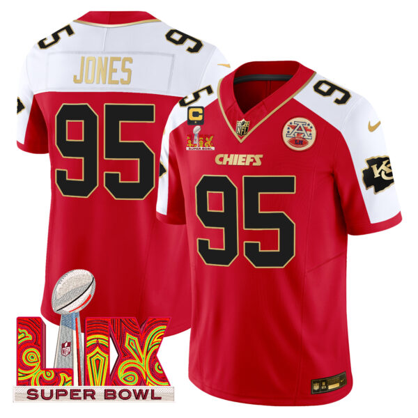 Men's Chiefs Super Bowl LIX Patch Gold Trim Vapor Limited Jersey - All Stitched - Image 20