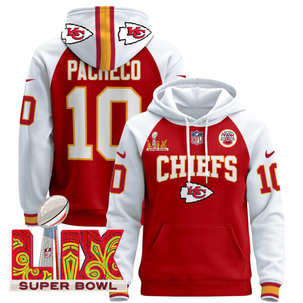Men's Kansas City Chiefs Super Bowl LIX Patch Pullover Hoodie - All Stitched - Image 35