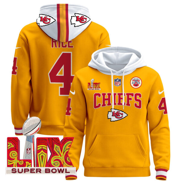 Men's Kansas City Chiefs Super Bowl LIX Patch Pullover Hoodie - All Stitched - Image 27