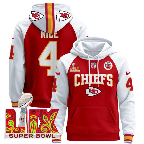 Men's Kansas City Chiefs Super Bowl LIX Patch Pullover Hoodie - All Stitched - Image 37