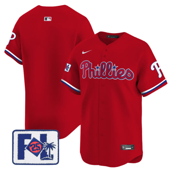 Men's Phillies 2025 Spring Training Patch Vapor Premier Limited Jersey - All Stitched - Image 30