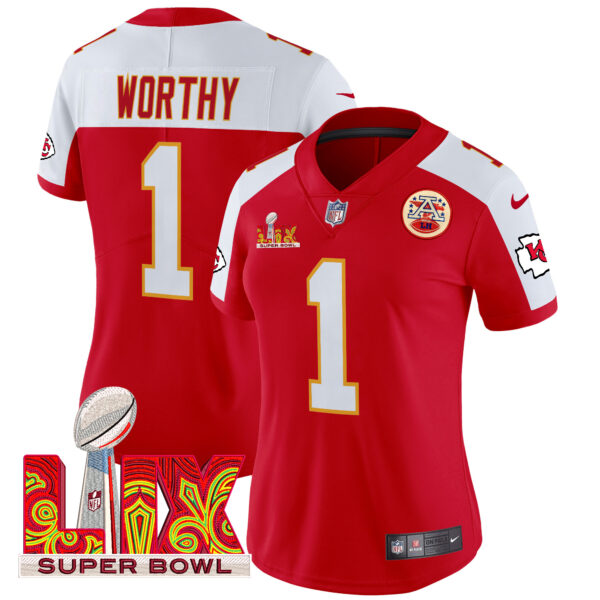 Women's Chiefs Super Bowl LIX Patch Vapor Limited Jersey - All Stitched - Image 39