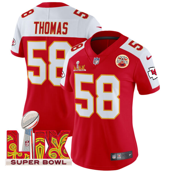 Women's Chiefs Super Bowl LIX Patch Vapor Limited Jersey - All Stitched - Image 33