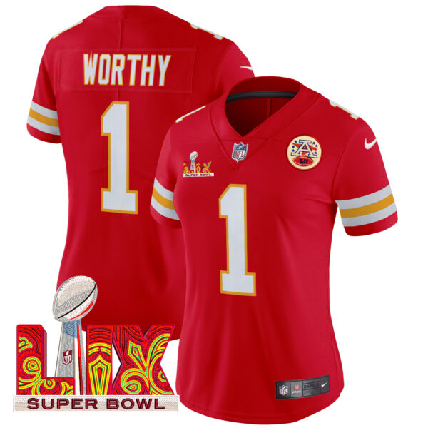 Women's Chiefs Super Bowl LIX Patch Vapor Limited Jersey - All Stitched - Image 19