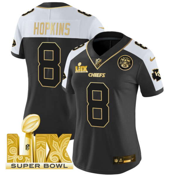 Women's Chiefs Super Bowl LIX Patch Gold Vapor Limited Jersey - All Stitched - Image 8