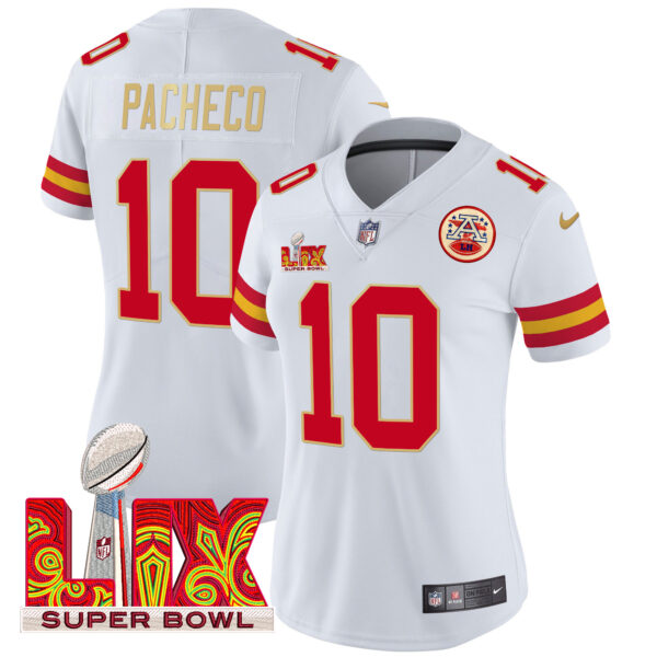 Women's Chiefs Super Bowl LIX Patch Gold Trim Vapor Limited Jersey - All Stitched - Image 44