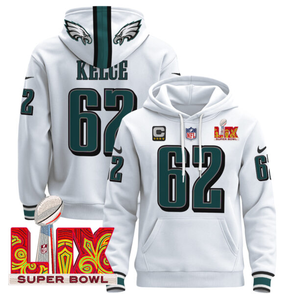 Men's Philadelphia Eagles Super Bowl LIX Patch Pullover Hoodie - All Stitched - Image 14