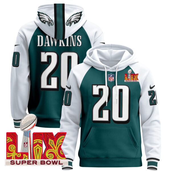 Men's Philadelphia Eagles Super Bowl LIX Patch Pullover Hoodie - All Stitched - Image 38