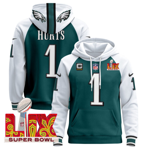 Men's Philadelphia Eagles Super Bowl LIX Patch Pullover Hoodie - All Stitched - Image 33