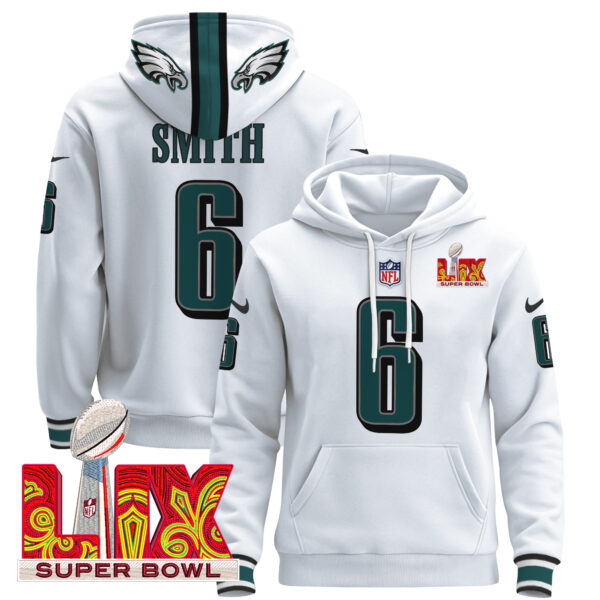 Men's Philadelphia Eagles Super Bowl LIX Patch Pullover Hoodie - All Stitched - Image 15