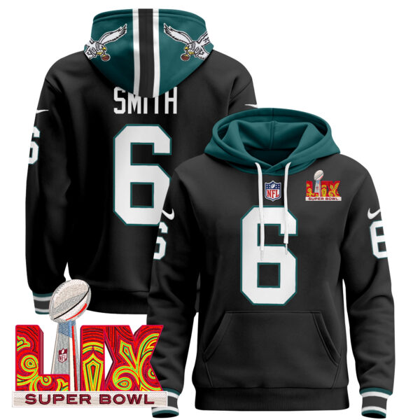 Men's Philadelphia Eagles Super Bowl LIX Patch Pullover Hoodie V3 - All Stitched - Image 25