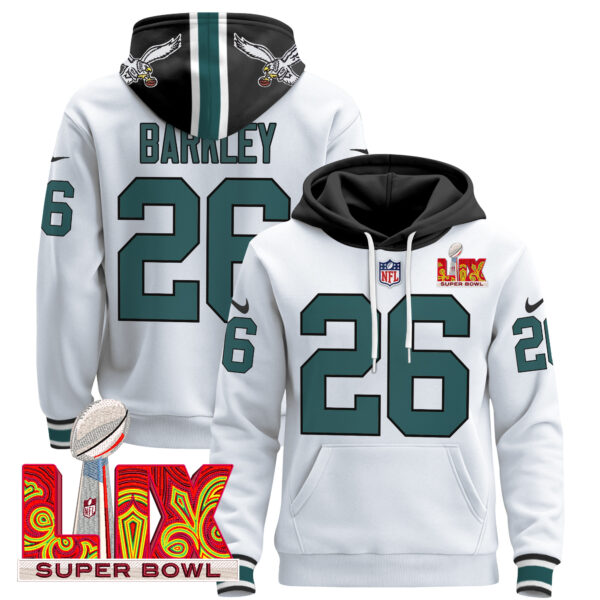 Men's Philadelphia Eagles Super Bowl LIX Patch Pullover Hoodie V3 - All Stitched - Image 11