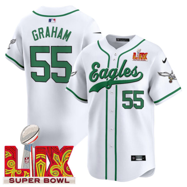 Men's Eagles Super Bowl LIX Patch Kelly Green Vapor Baseball Jersey - All Stitched - Image 18