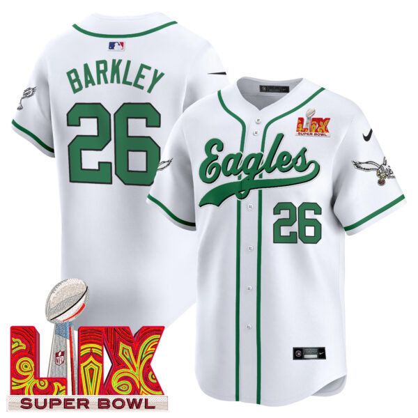 Men's Eagles Super Bowl LIX Patch Kelly Green Vapor Baseball Jersey - All Stitched - Image 12
