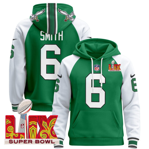 Men's Philadelphia Eagles Super Bowl LIX Patch Pullover Hoodie V4 - All Stitched - Image 25
