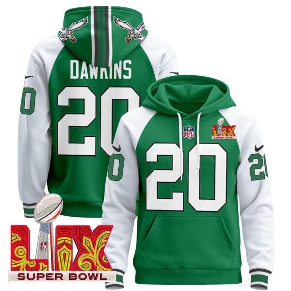 Men's Philadelphia Eagles Super Bowl LIX Patch Pullover Hoodie V4 - All Stitched - Image 28