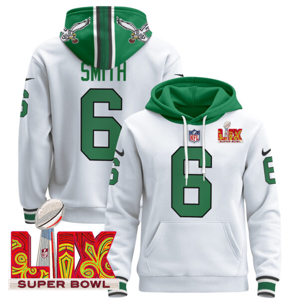 Men's Philadelphia Eagles Super Bowl LIX Patch Pullover Hoodie V4 - All Stitched - Image 5