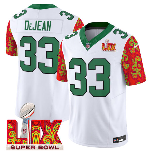 Men's Philadelphia Eagles Kelly Green Super Bowl LIX Style Vapor Limited Jersey - All Stitched - Image 10