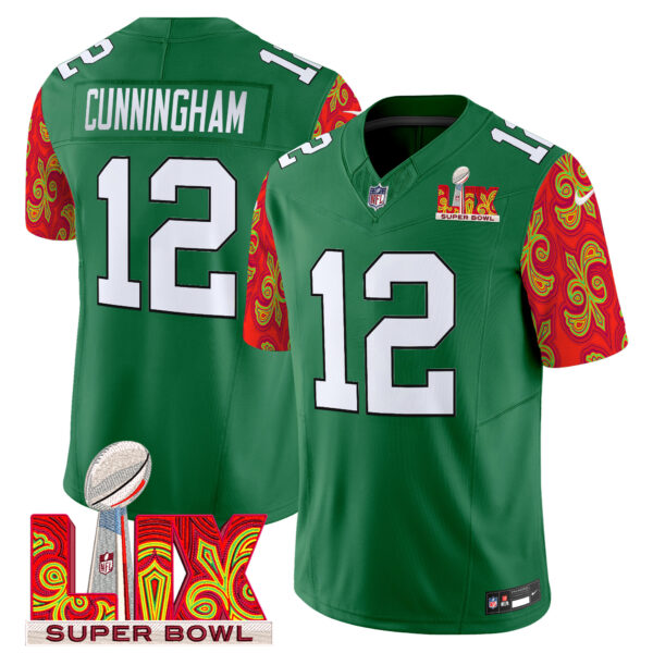 Men's Philadelphia Eagles Kelly Green Super Bowl LIX Style Vapor Limited Jersey - All Stitched - Image 15