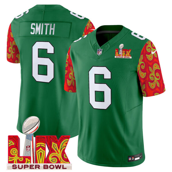 Men's Philadelphia Eagles Kelly Green Super Bowl LIX Style Vapor Limited Jersey - All Stitched - Image 14