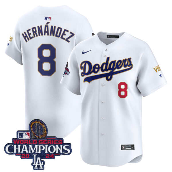 Men's Dodgers 2024 World Series Champions Gold Trim Vapor Premier Limited Jersey - All Stitched - Image 7