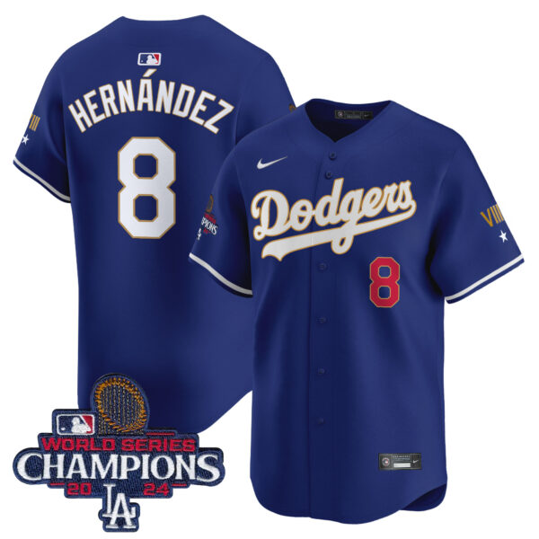 Men's Dodgers 2024 World Series Champions Gold Trim Vapor Premier Limited Jersey - All Stitched - Image 17