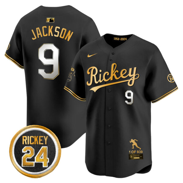Men's Oakland Athletics Rickey Tribute style Vapor Premier Limited Jersey - All Stitched - Image 7