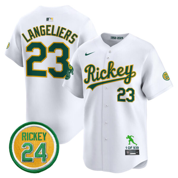 Men's Oakland Athletics Rickey Tribute style Vapor Premier Limited Jersey - All Stitched - Image 26