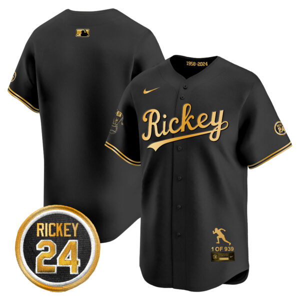 Men's Oakland Athletics Rickey Tribute style Vapor Premier Limited Jersey - All Stitched - Image 8